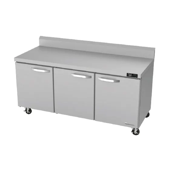 Blue Air BLUR72-WT-HC 72" 3-Section Worktop Refrigerator w/ 3 Doors, 20 cu. ft.