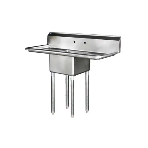 Blue Air BS1-18-12/2D 54" One Compartment Sink, 18"W x 18"L Bowl With 2 Drainboards