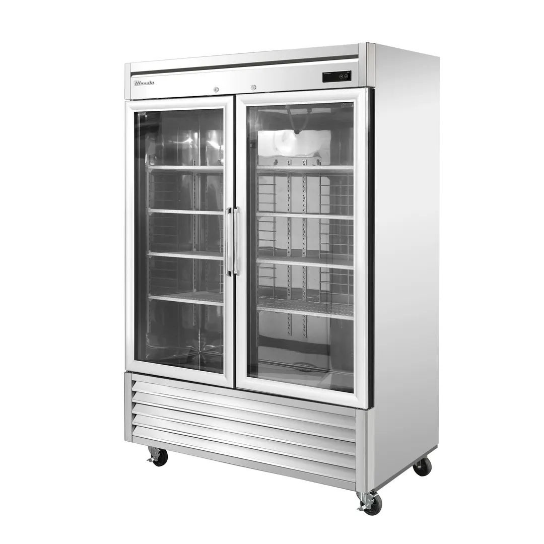 Blue Air BSR49GP-HC 54" 2-Section Reach-In Refrigerator/Proofer with 2 Glass Full Doors, Bottom Mount, Stainless Steel, 49 cu. ft.