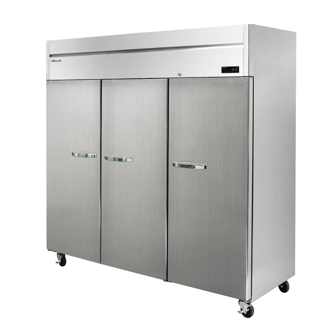 Blue Air BSR72T-HC 81" 3-Section Reach-In Refrigerator w/ 3 Solid Full Doors, Top Mount, Stainless Steel, 72 cu. ft.