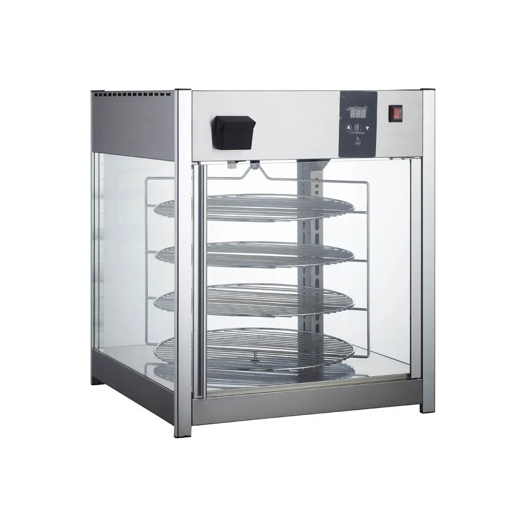 BakeMax BMPW418 25" Full Service Countertop Titan Series Pizza Warmer Display Case, 4 Shelves