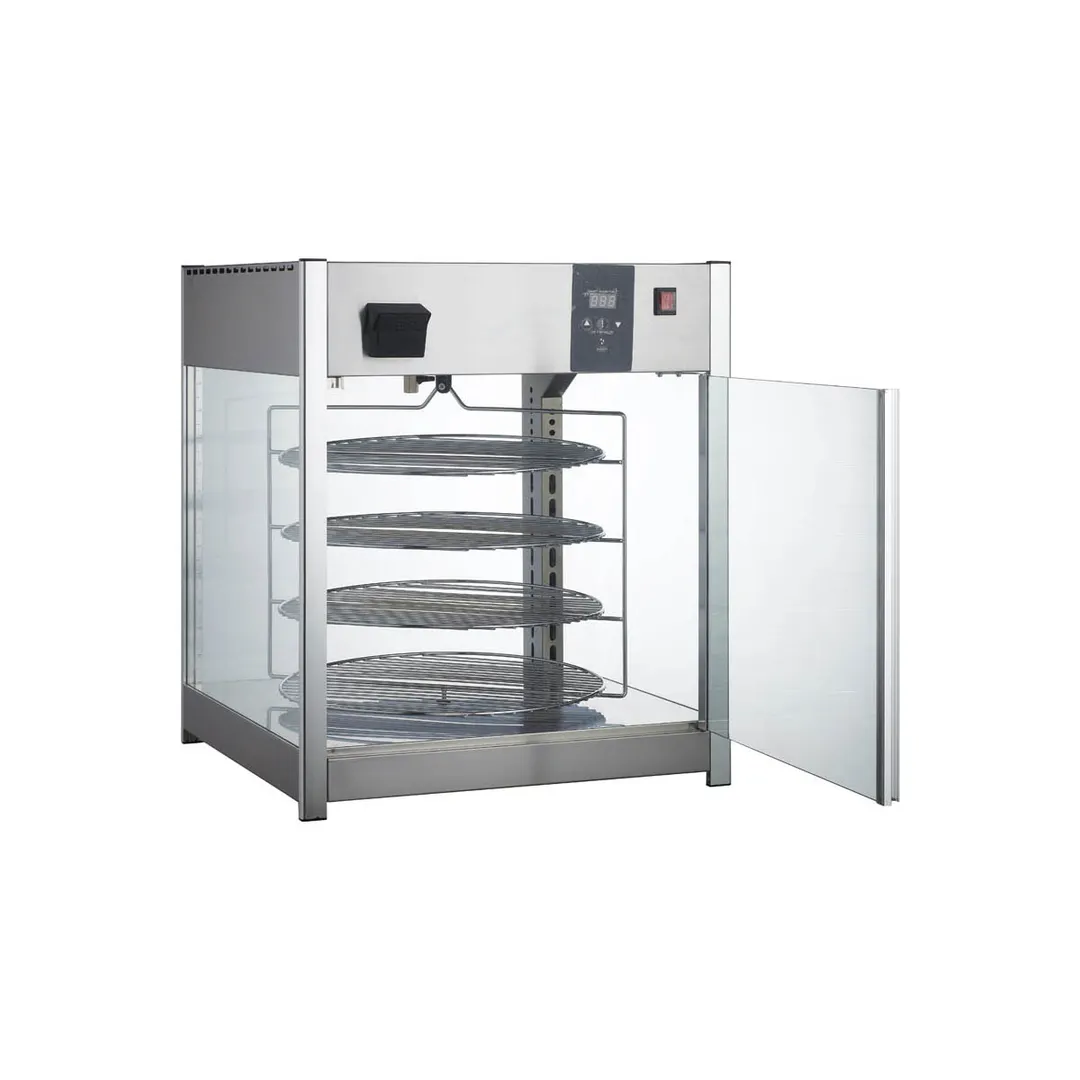 BakeMax BMPW418 25" Full Service Countertop Titan Series Pizza Warmer Display Case, 4 Shelves