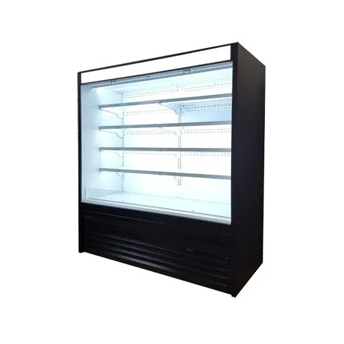 Blue Air BOD-72S 72" Vertical Open Display Case, Solid Side Panel, 4 Shelves, w/ Night Curtain, 41 cu. ft. 