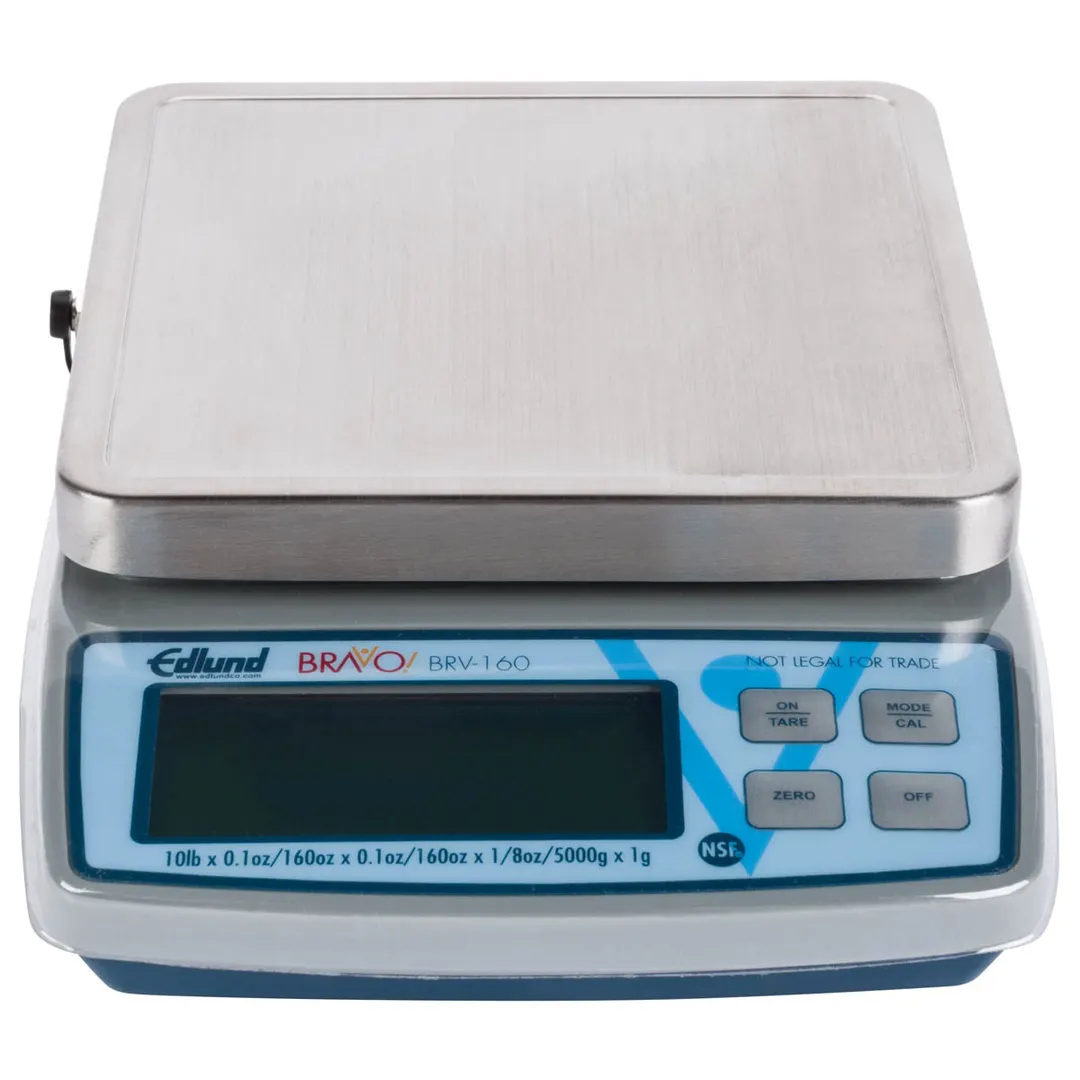 Edlund BRV-160 OP - 10-29 lb Portion Scale, 5-5/8" x 6-15/16" Stainless Platform, LCD, Auto Shut‑Off