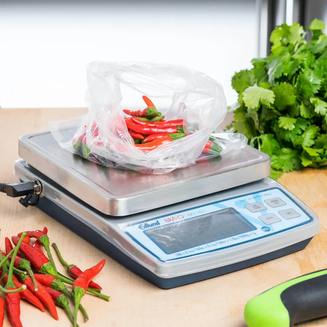Edlund BRV-160 OP - 10-29 lb Portion Scale, 5-5/8" x 6-15/16" Stainless Platform, LCD, Auto Shut‑Off