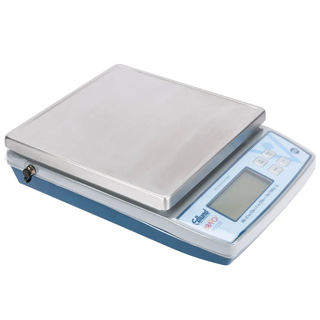 Edlund BRV-320 Bravo! Portion Scale, 20 lb Capacity, 7" Square Stainless Steel Platform, Shut‑Off, LCD Display