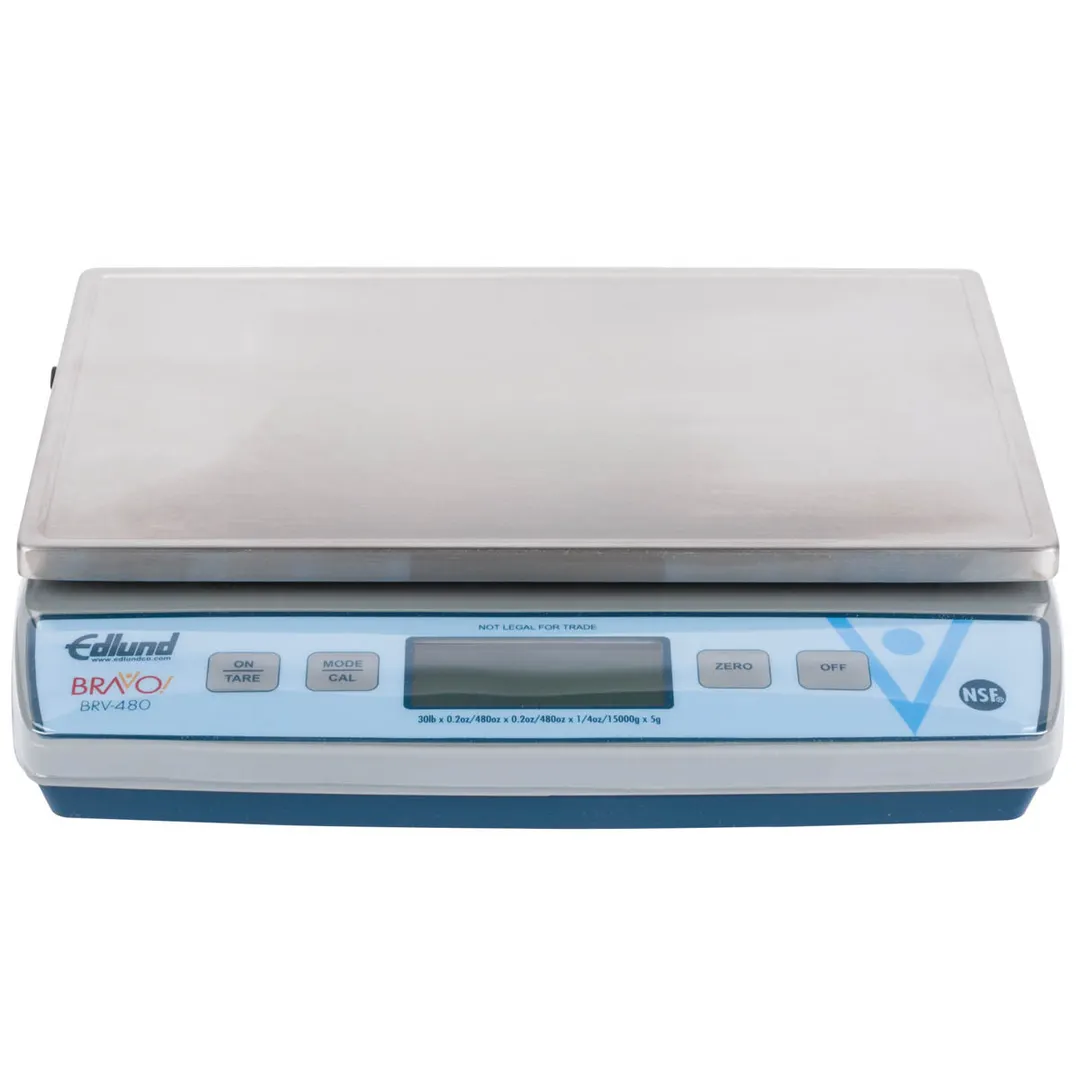 Edlund BRV-480 Bravo! Portion Scale – 30-70 lb, 0.2 oz Resolution, 11-2/5" x 7" Stainless Steel Platform