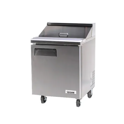 Bison Refrig BST-27 27" One Section Sandwich / Salad Prep Table w/ 1 Door, 8 pans, 6.5 cu. ft.
