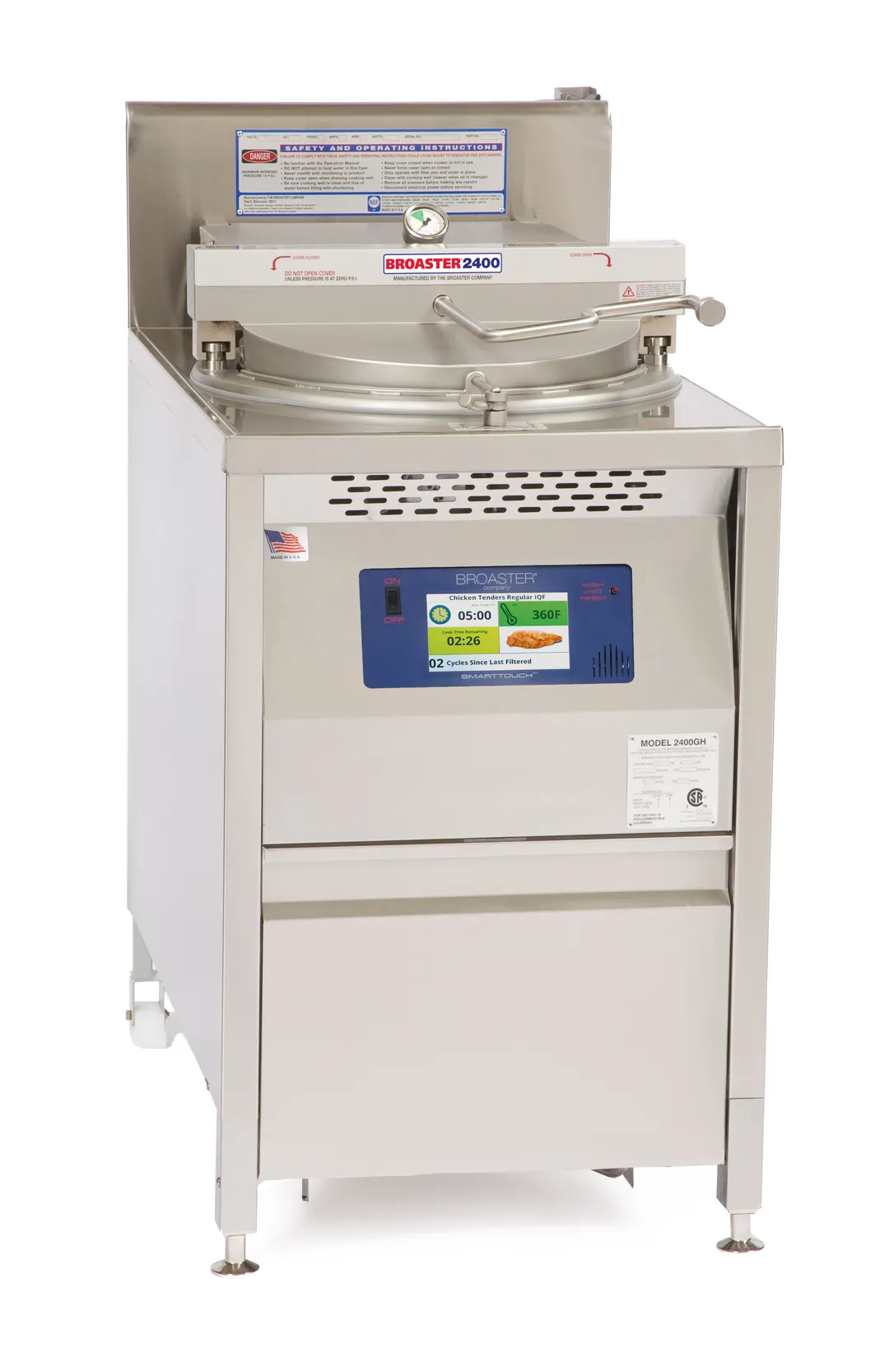 Broaster 86018 2400 Series Electric Pressure Fryer w/ SmartTouch Controller, Built-In Filter