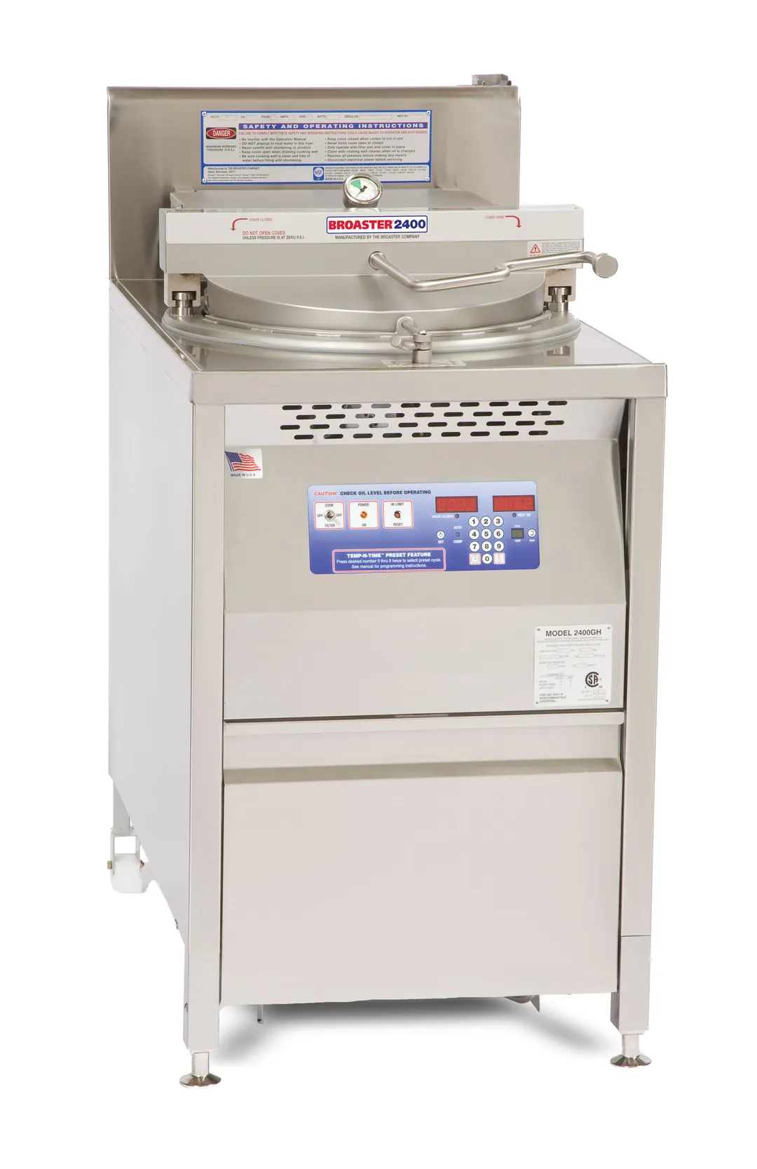 Broaster 85890 2400 Series Electric Pressure Fryer w/ Temp-N-Time Controller, Built-In Filter
