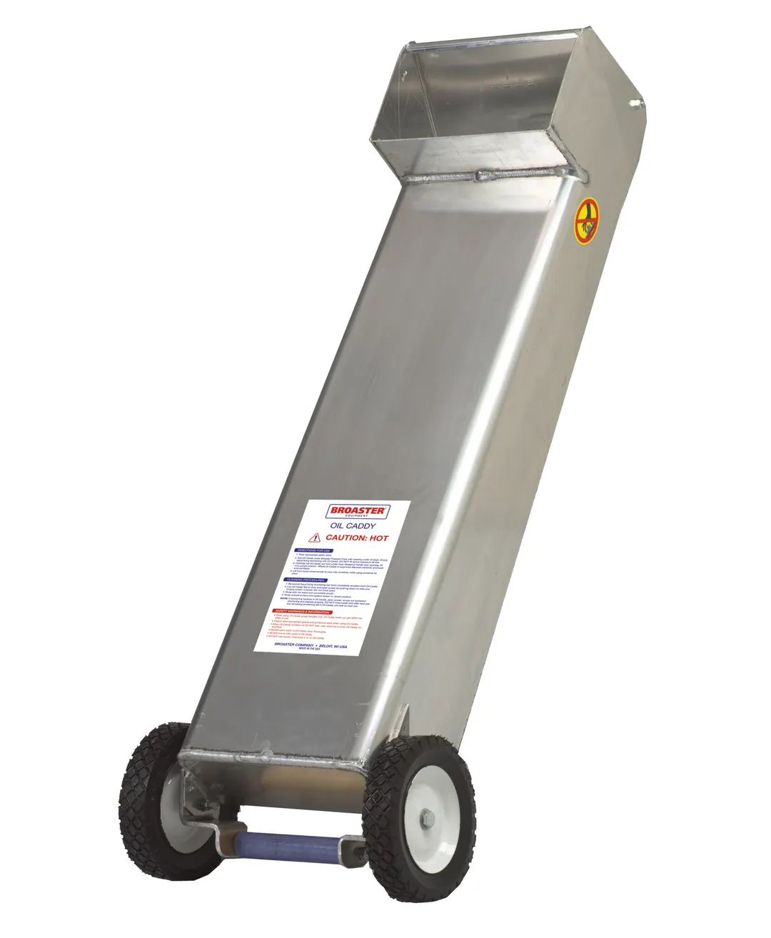 Broaster OIL CADDY - 93313 Aluminum 70-Lb Oil Caddy w/ Perforated baffle, (2) 8" Wheels