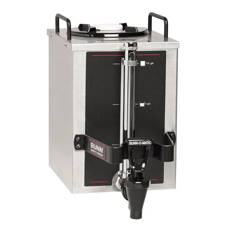BUNN 20950.0004 7" Coffee Satellite With Fast-Flow Faucet, Top Handles, 1.5-Gal / Stainless Steel