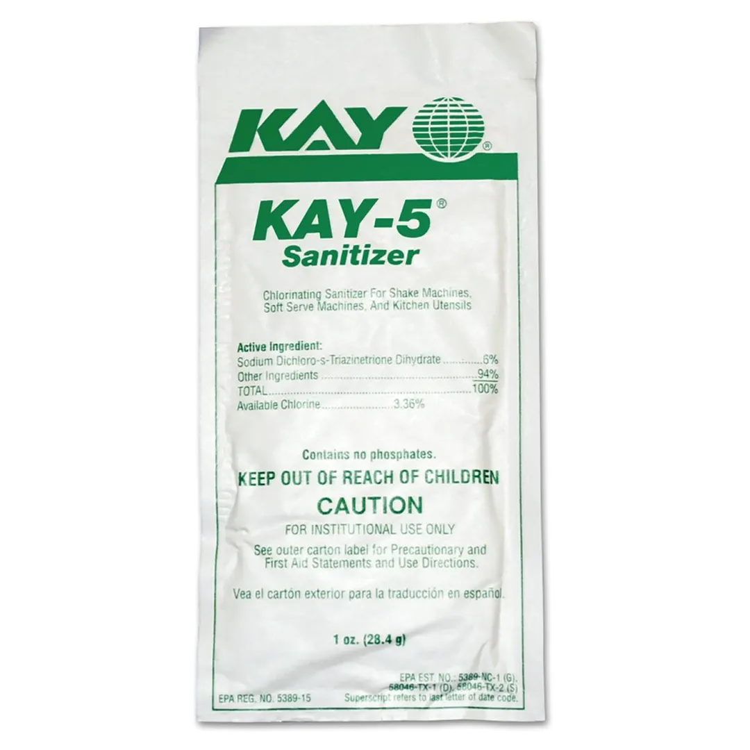 BUNN 24634.0001 Kay-5 Chlorinating Sanitizer – 50 Packets, 1.5% Chlorine, 0.5 L Each