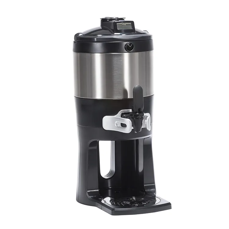 Bunn 42700.0200 ThermoFresh Server, 1‑Gal Black Stainless Steel, Lever‑Action, 4‑Hour Timer