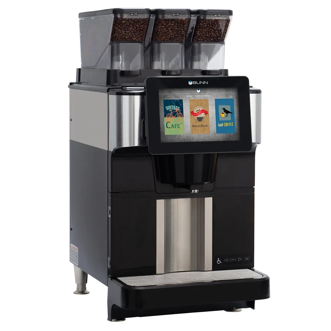 BUNN 55400.0105 S.Steel Fast Cup Bean to Cup Coffee Brewer w/ VirtualTOUCH Control, 208-240V / Black