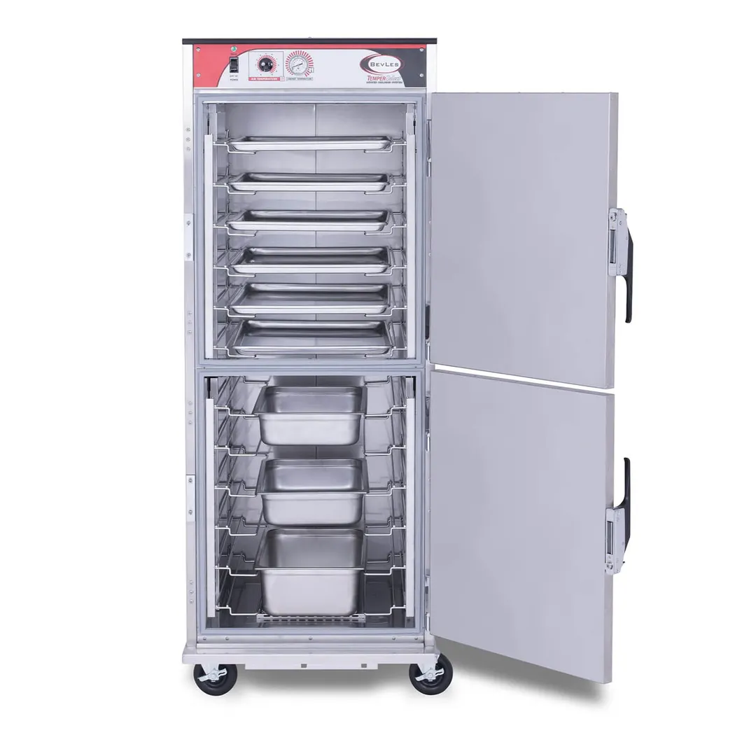 BevLes HTSS74P164-PT Full Height Pass-Thru Heated Holding Cabinet, (2) Solid Dutch Door, 230V