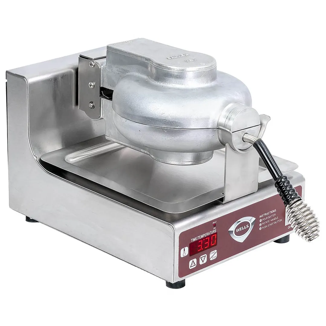 Wells BWB-1SE Belgian Waffle Baker, Single, Round, Cast Aluminum Grid