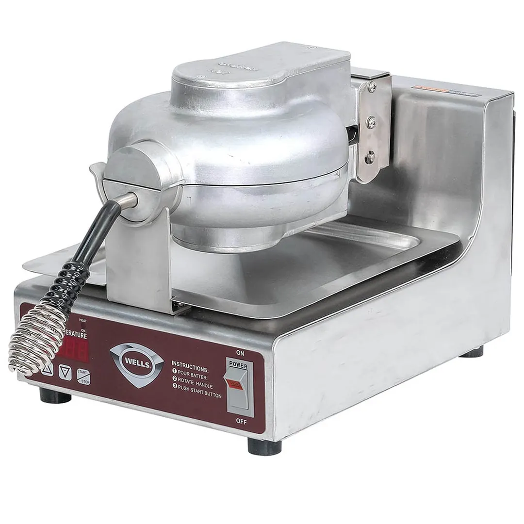 Wells BWB-1SE Belgian Waffle Baker, Single, Round, Cast Aluminum Grid