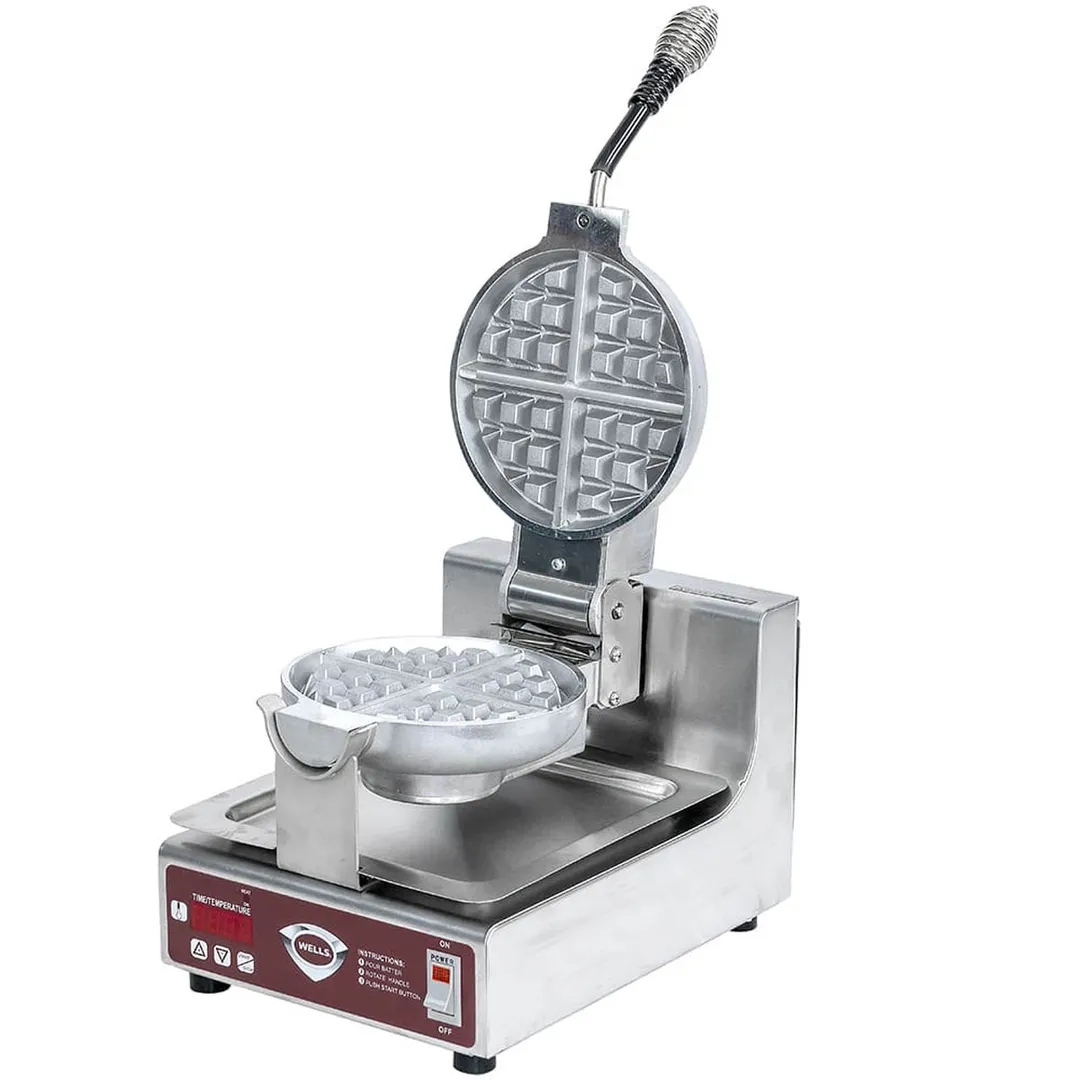 Wells BWB-1SE Belgian Waffle Baker, Single, Round, Cast Aluminum Grid