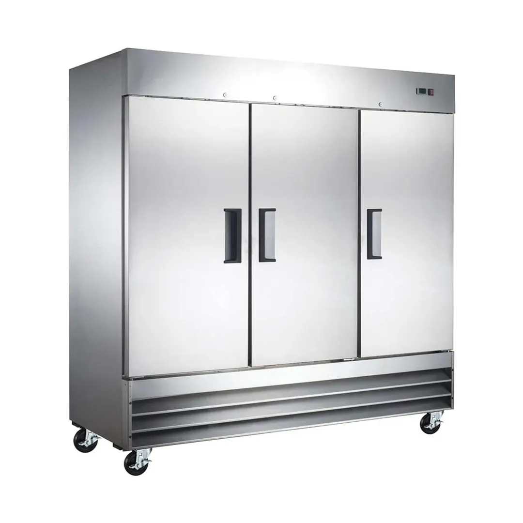 Coldline C-3RE 80-7/8" 3-Solid Door Reach-In Refrigerator, 72 cu. ft., Bottom Mounted