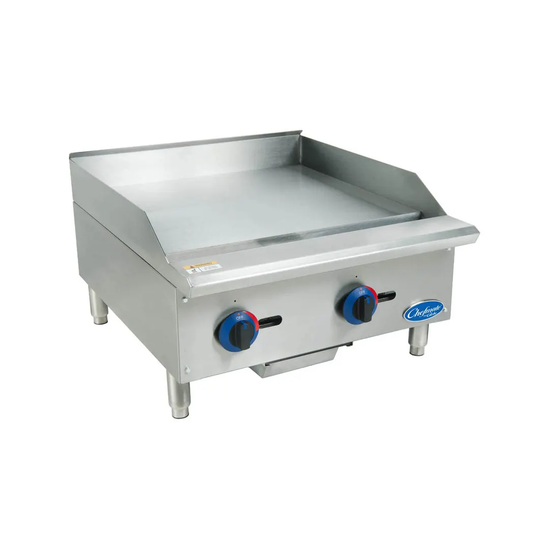 Globe C24GG 24" Countertop Gas Griddle, Manual Controls, 3/4" Steel Plate, 60.000 BTU