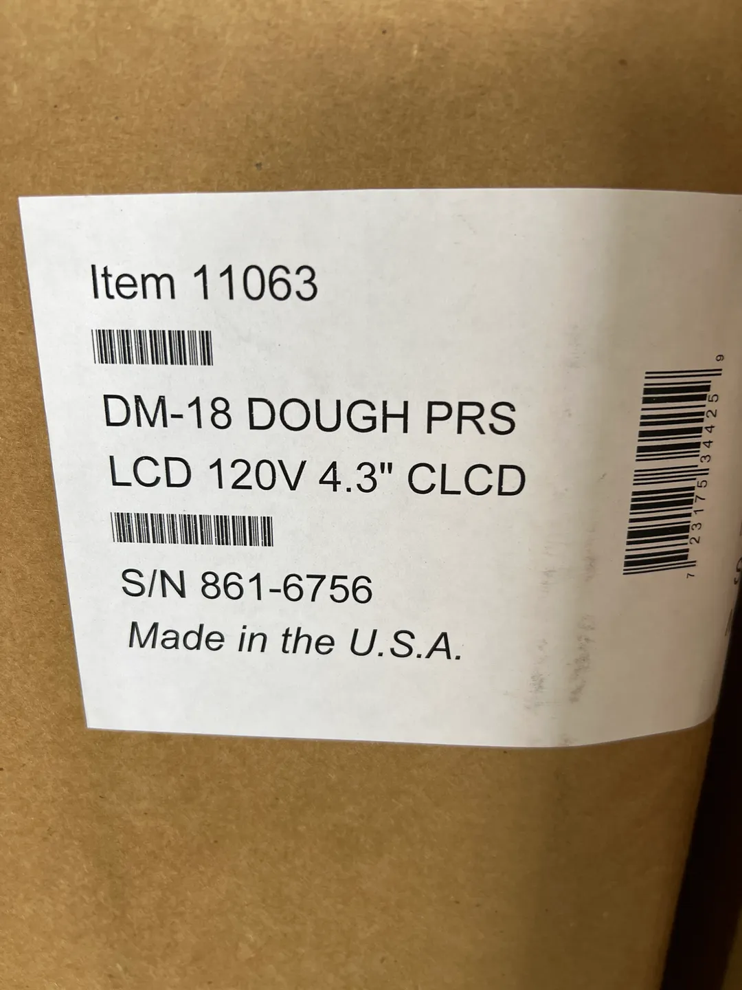 DoughXpress DM-18-120 Manual Pizza Dough Press, Heated Upper Platen, Up To 18" Dia Size - Open box