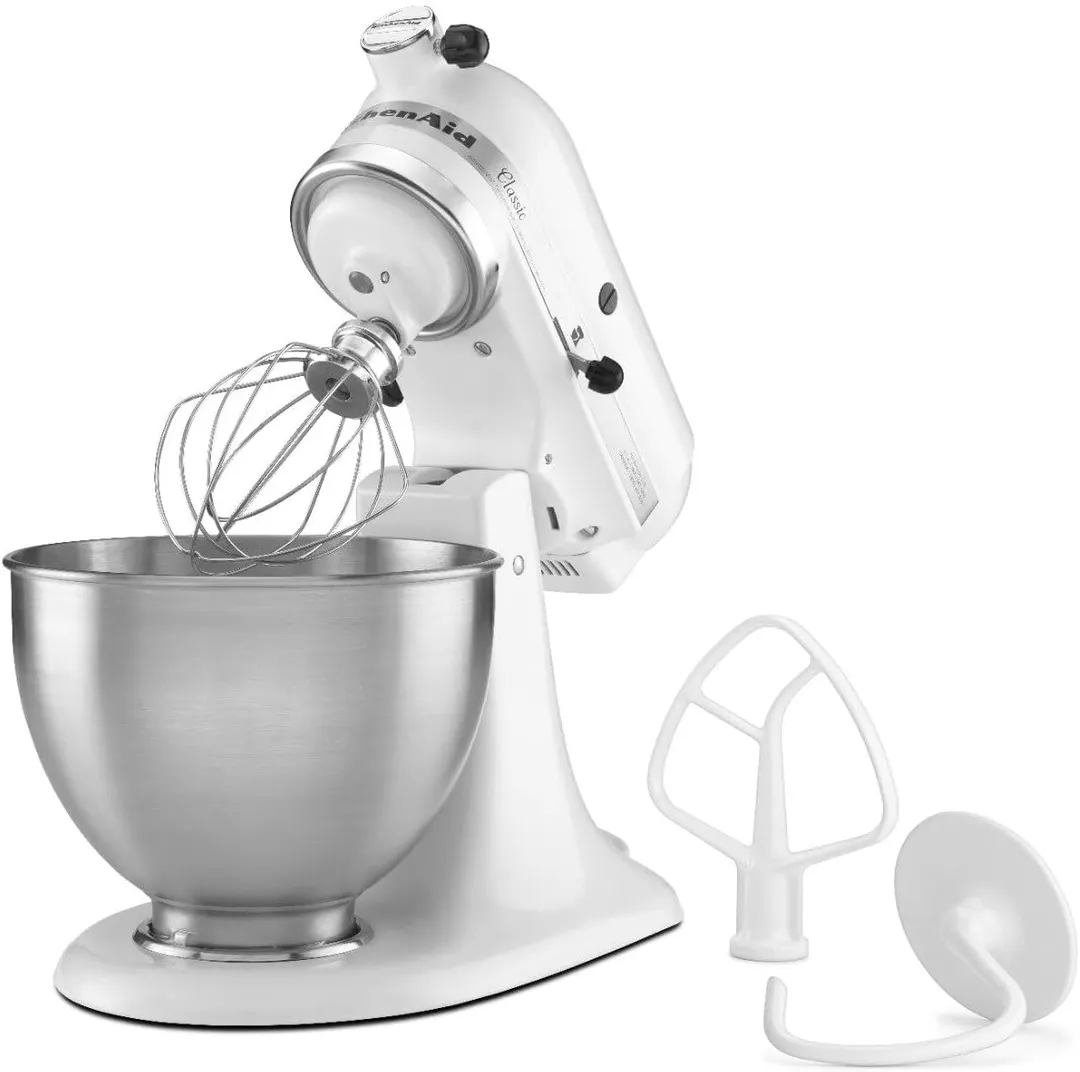 KitchenAid キッチンエイド Classic ホワイト K45SSWH KitchenAid K45SSWH 4.5-qt Tilt-Head Stand Mixer, 10-Speed, White
