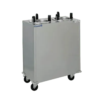 Delfield CAB2-650ET Mobile Enclosed 2-Stack Dish Dispenser w/ 6.5" Dia. Dish Size, Heated