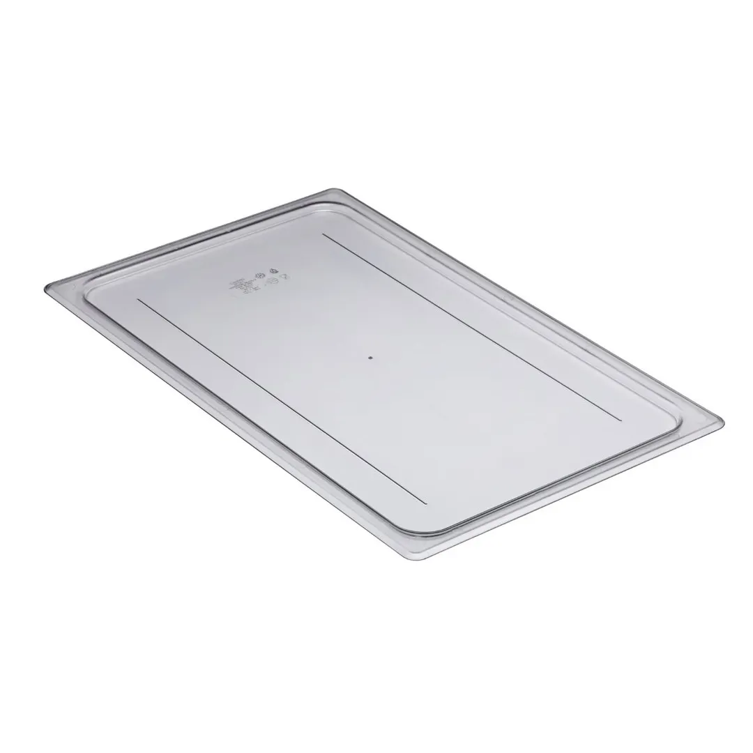 Cambro 10CWC135 Full‑Size Pan Cover, Flat Clear Polycarbonate Lid, NSF, 1/1 For 12" Trays