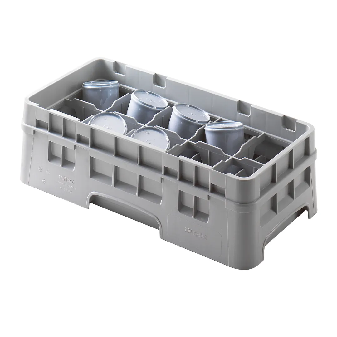 Cambro 10HC414184 Camrack Cup Rack, Half Size, Beige, 9-7/8 x 19-3/4, 10 Compartments, 4-1/4 Max Height, HACCP Compliant, NSF