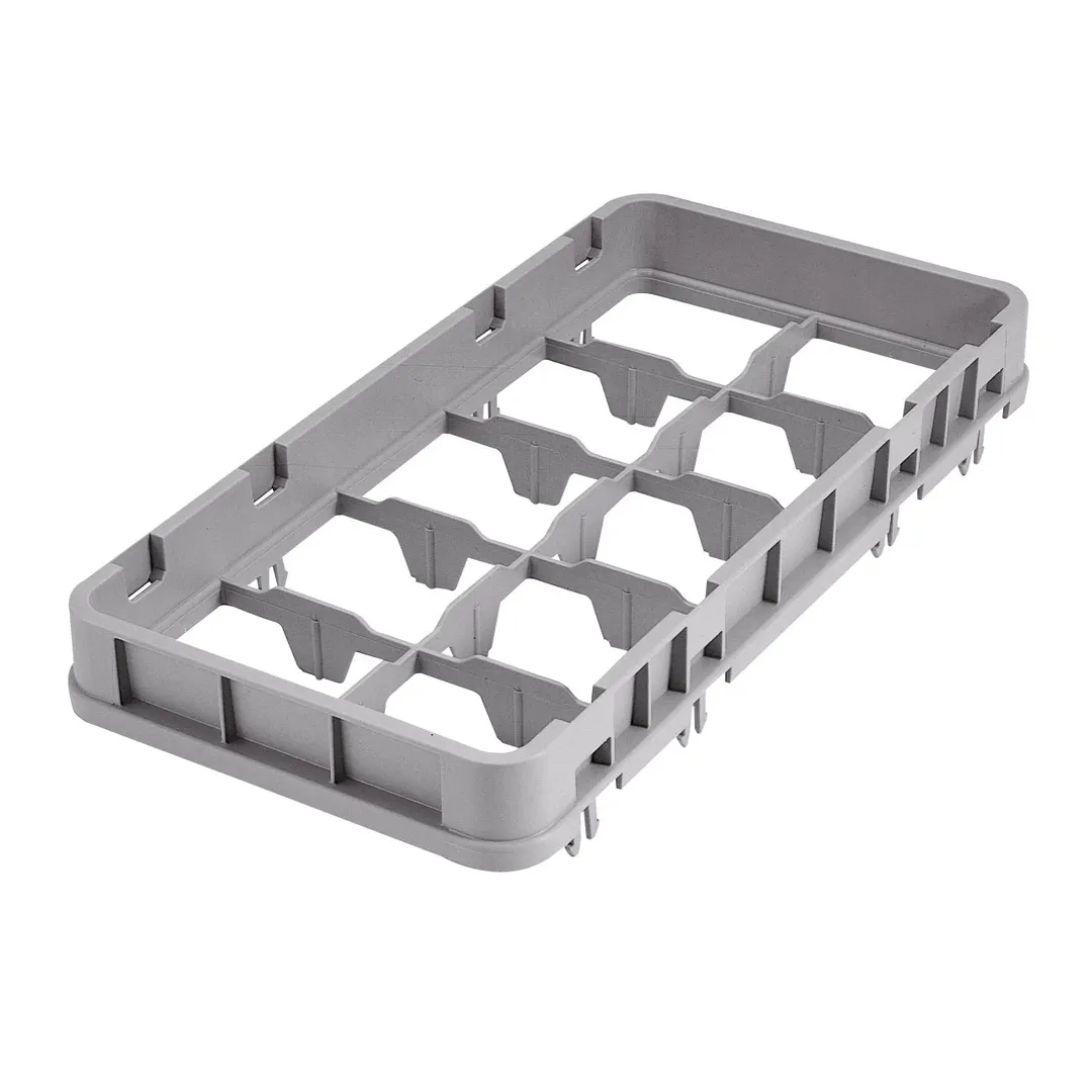Cambro 10HE2151 Half Size Dish Rack Extender, 10 Compartments, Soft Gray, 19-3/4" x 9-7/8"