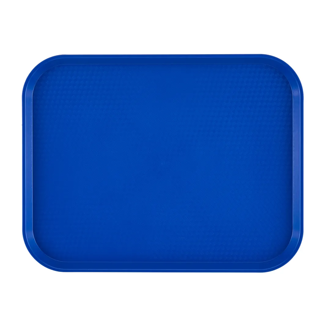 Cambro 1216FF186 Fast Food Tray - 12" x 16" Rigid Bottom, Navy Blue Polypropylene, NSF