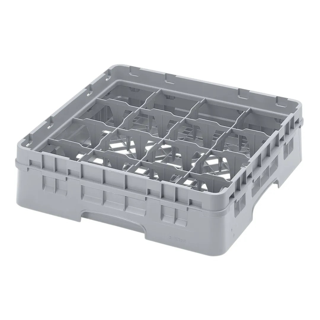 Cambro 16S318151 Camrack Glass Rack, Soft Gray, Full Size, 19-3/4" x 19-3/4", 16 Compartments