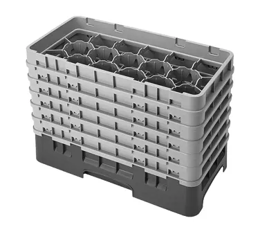 Cambro 17HS1114151 Camrack Glass Rack, Half Size, Soft Gray, 17 Compartments, 2-7/8" Max Dia, 11-3/4" Max Height