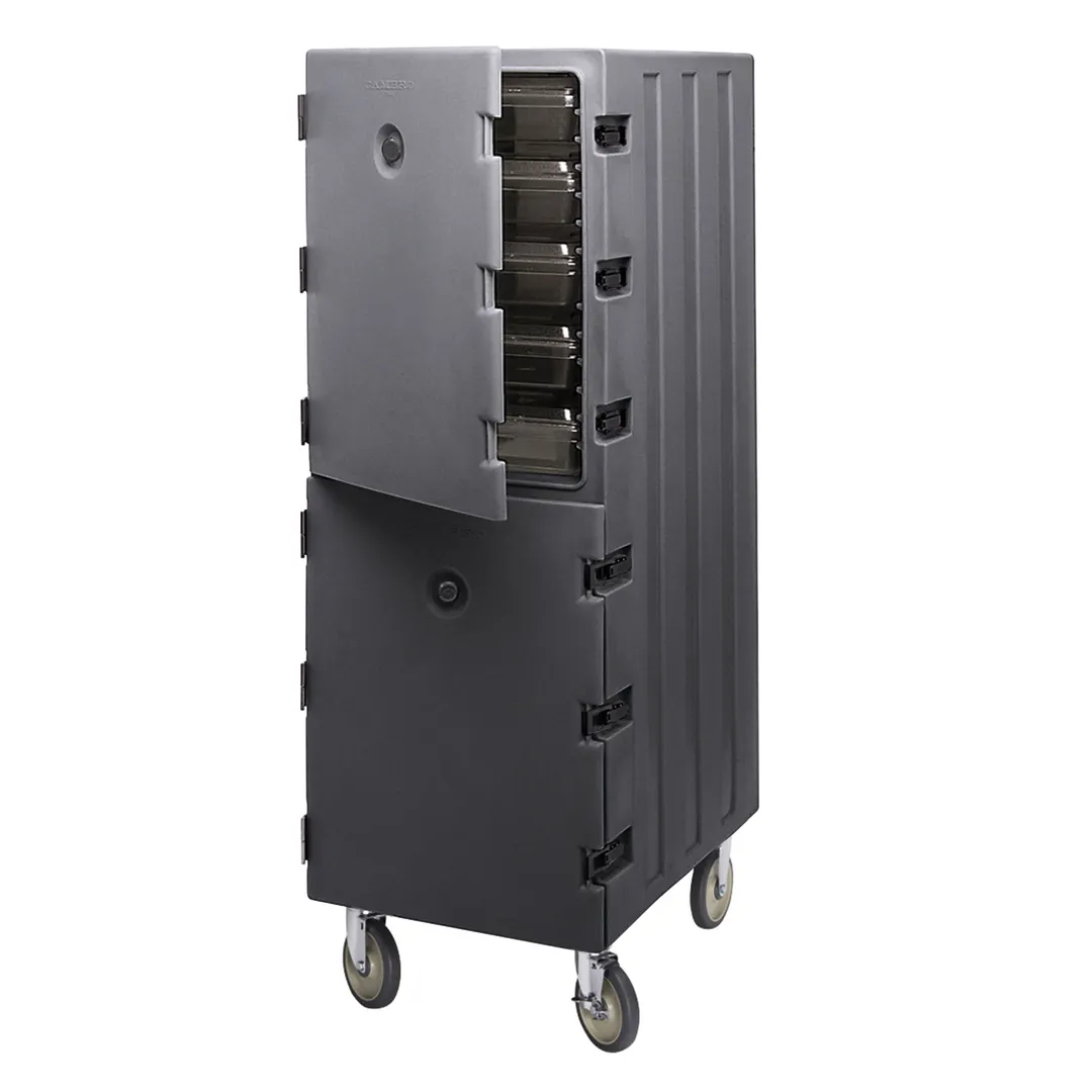 Cambro 1826DBC615 Camcarts Insulated Food Storage Box Carrier, Non-Electric ,Charcoal Gray, Double Compartment