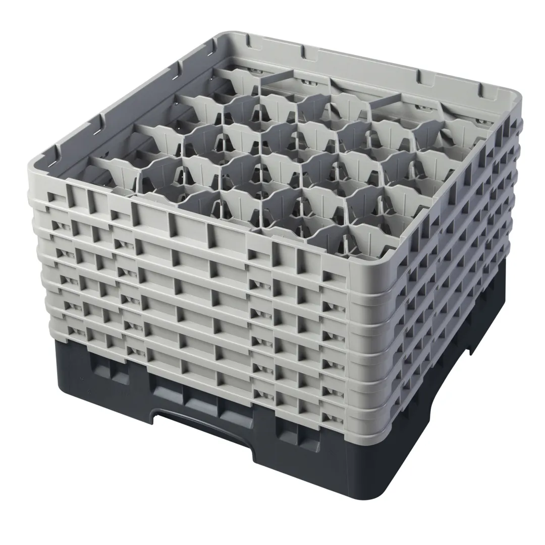 Cambro 20S1114110 Camrack Glass Rack, Black, Full Size, 20 Compartments, 3-7/8 Max Dia, 11-3/4 Max Height