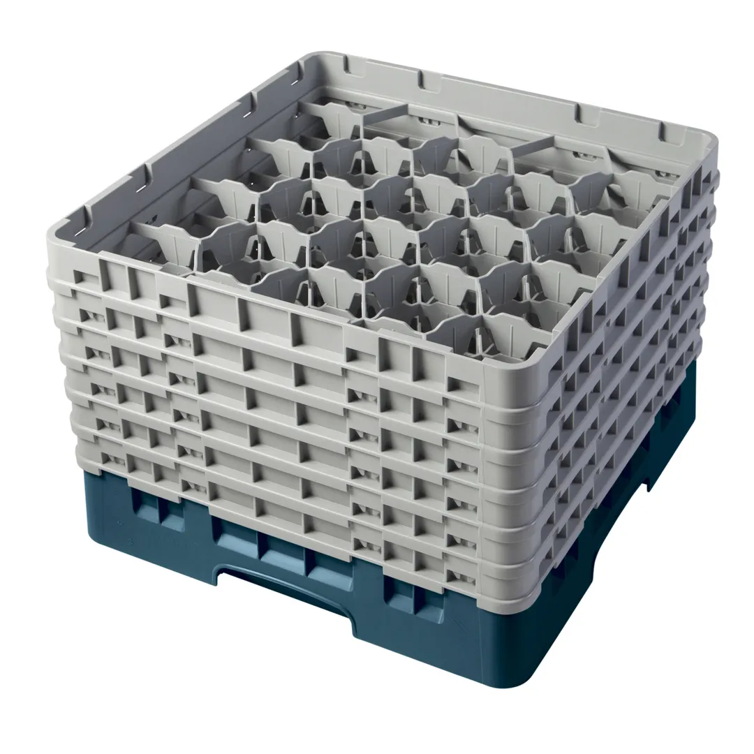 Cambro 20S1114414 Camrack Glass Rack, Teal, Full Size, 20 Compartments, 19-3/4" x 19-3/4", HACCP