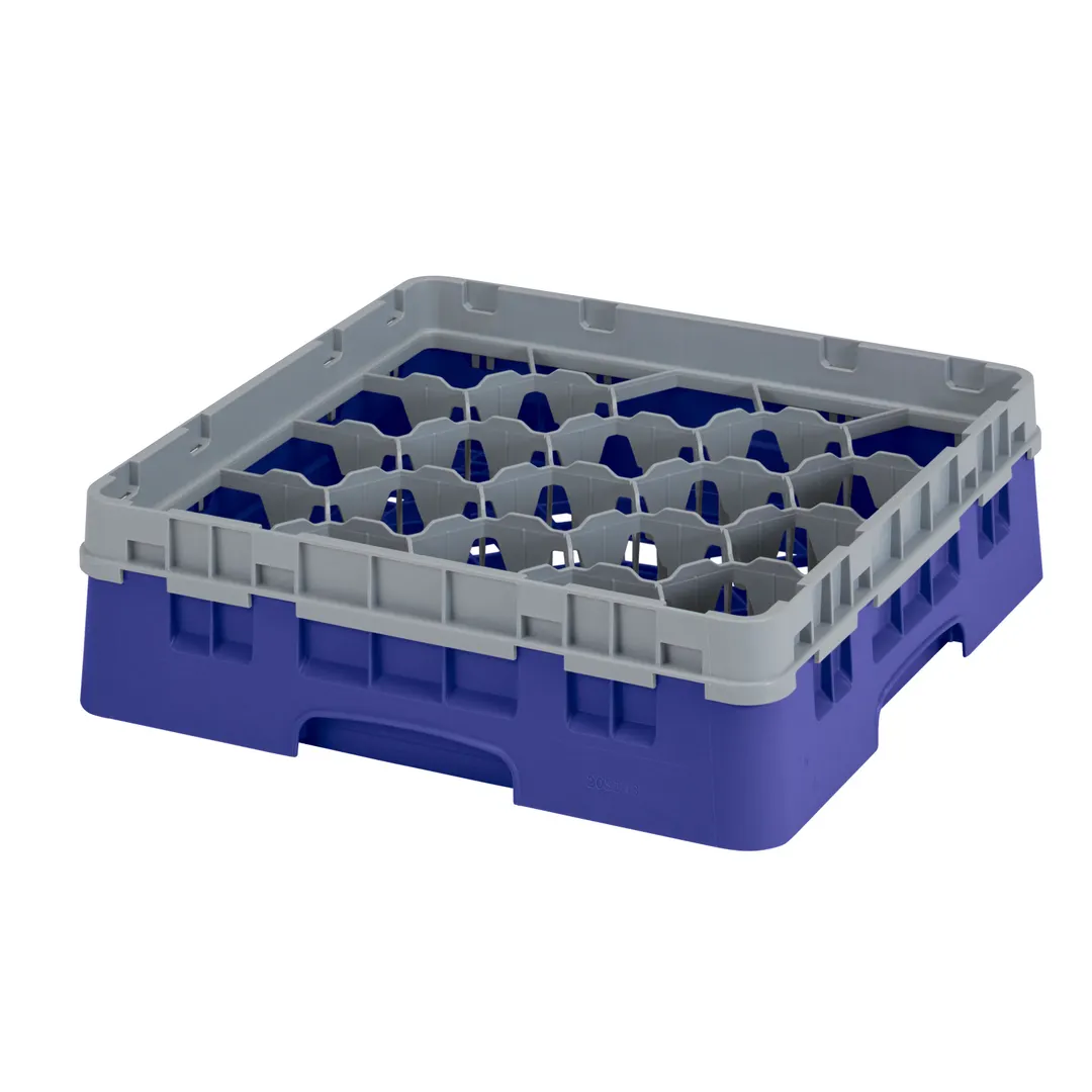 Cambro 20S318186 Camrack Glass Rack, Navy Blue, 20 Compartments, 19-3/4" x 19-3/4", Soft Gray Extender