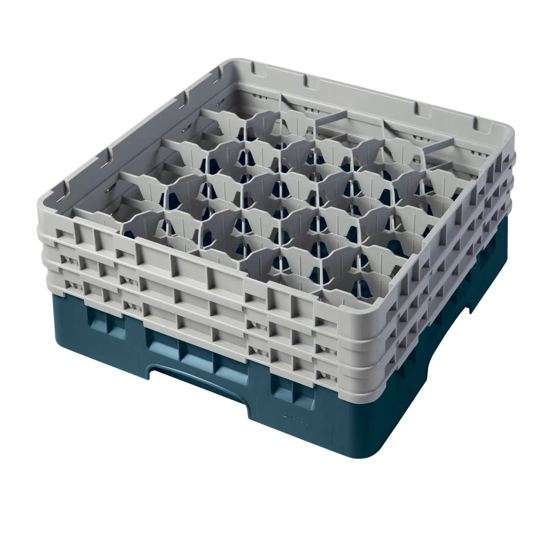 Cambro 20S638414 Camrack Glass Rack, Teal, Full Size, 19-3/4 x 19-3/4, 20 Compartments, 3-7/8 Max Dia, HACCP