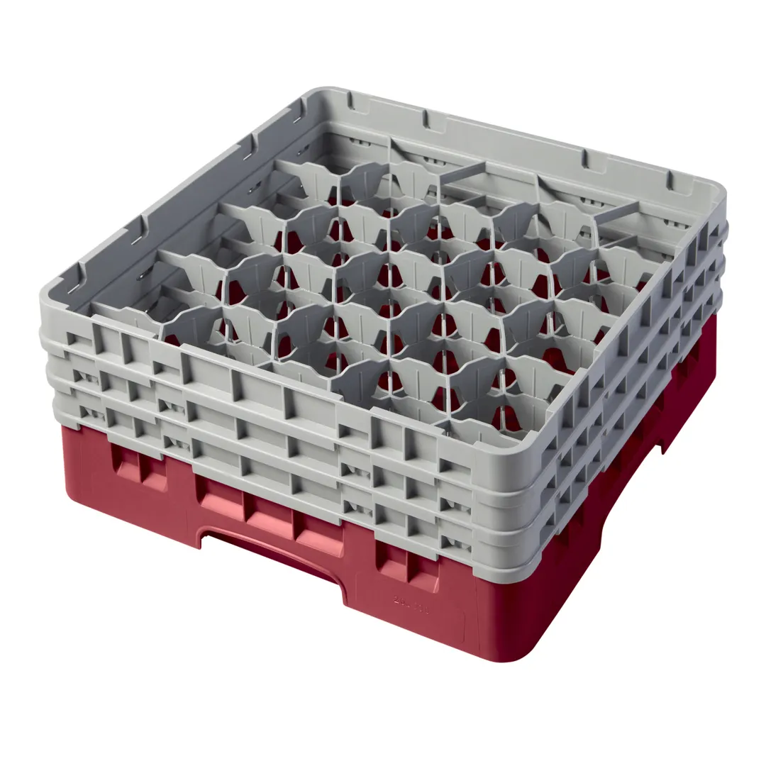 Cambro 20S638416 Camrack Glass Rack, Full Size, 19-3/4 x 19-3/4, 20 Compartments, Cranberry Red, HACCP Compliant