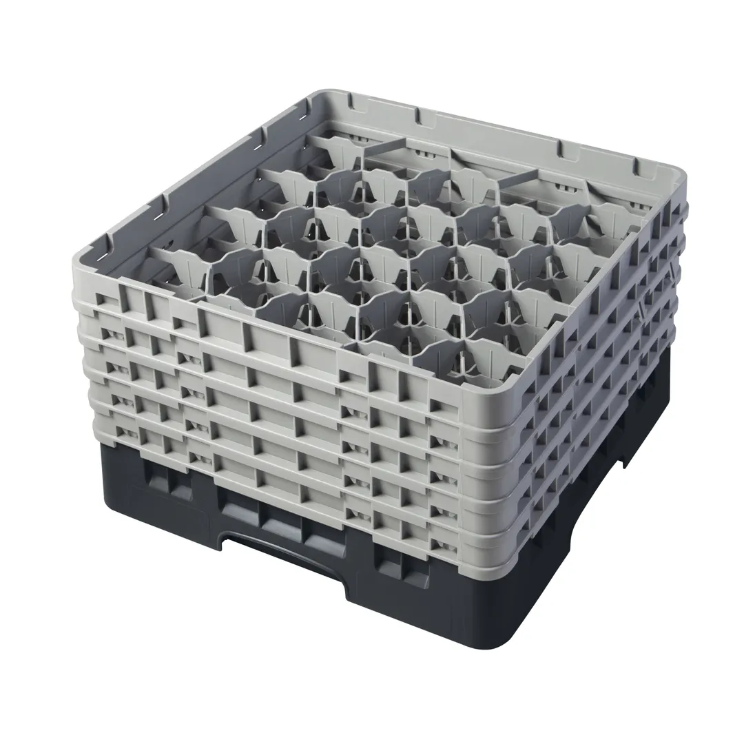 Cambro 20S958110 Camrack Glass Rack, Black, Full Size, 20 Compartments, 3-7/8" Max Dia, 10-1/8" Max Height