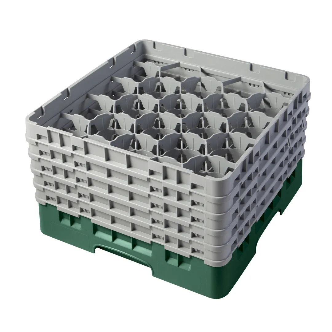 Cambro 20S958119 Camrack Glass Rack, Sherwood Green, 20 Compartments, 19-3/4" x 19-3/4", 10" Height