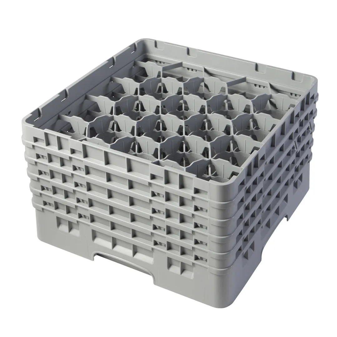 Cambro 20S958151 Camrack Glass Rack, Soft Gray, 20 Compartments, 19-3/4" x 19-3/4", 10" Height