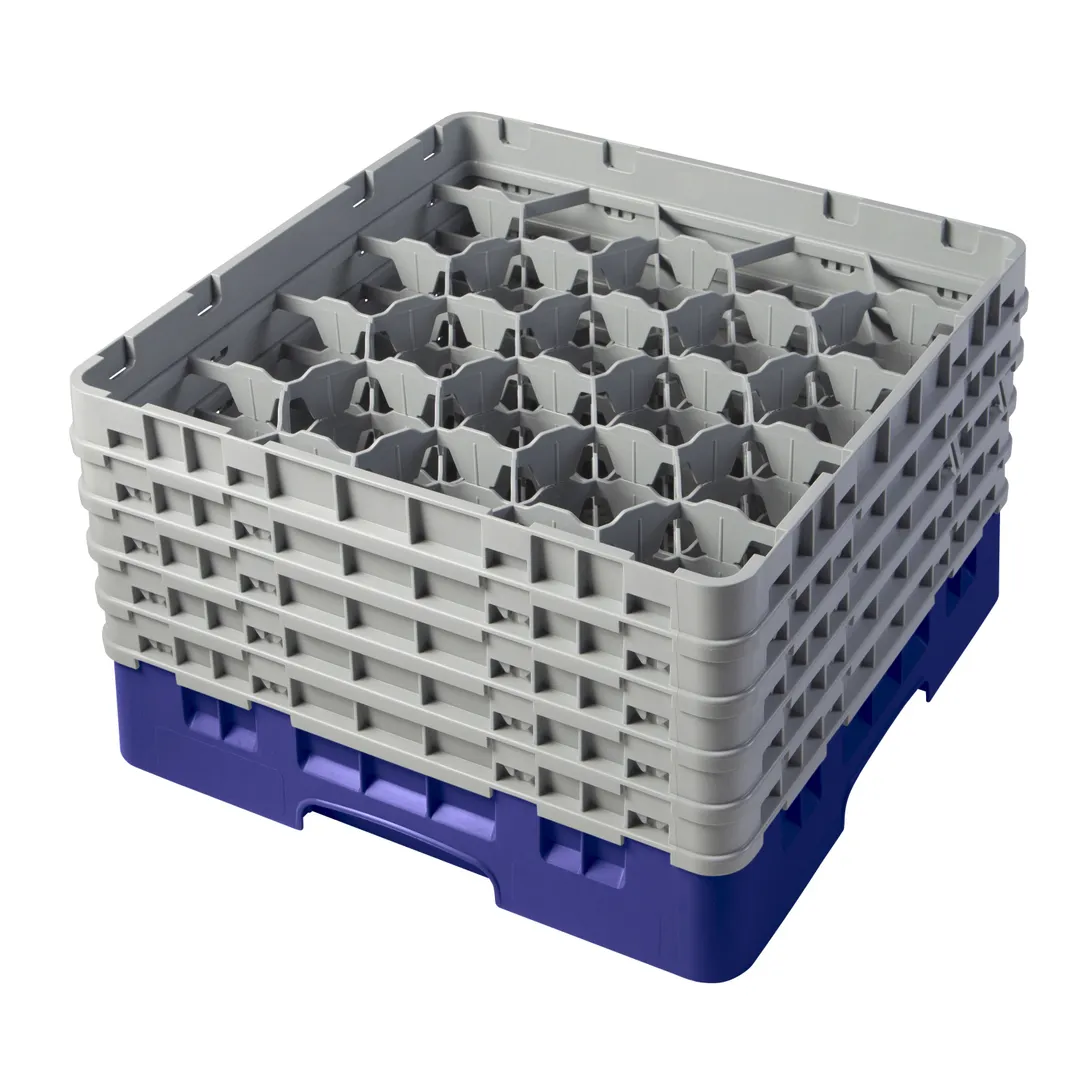 Cambro 20S958186 Camrack Glass Rack, Navy Blue, 20 Compartments, 19-3/4" x 19-3/4", 10" Height