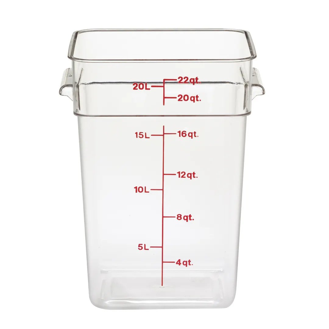 Cambro 22SFSCW135 CamSquare 22 Qt Clear Polycarbonate 11-1/4"L x12-1/4"W x15-3/4"H Dishwasher Safe