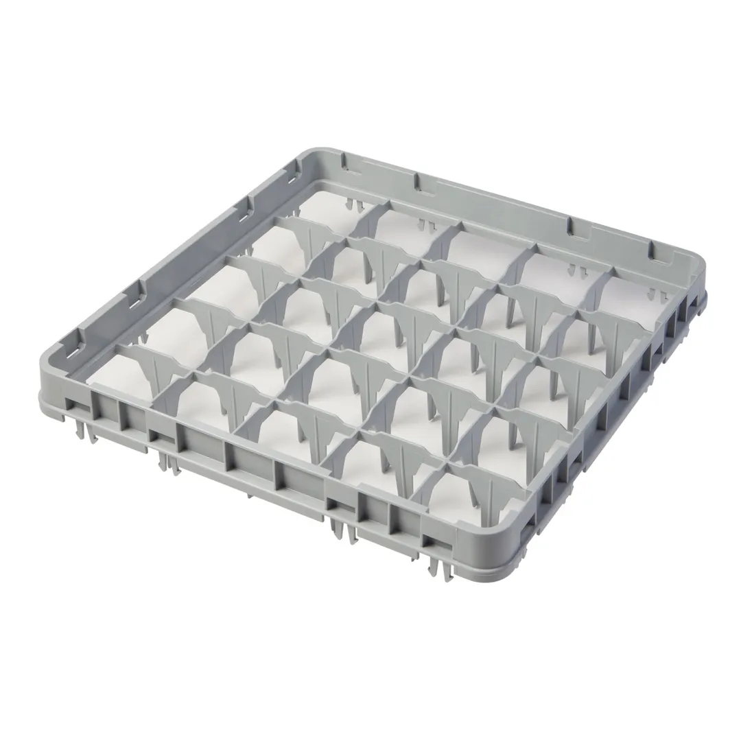 Cambro 25E1151 Full Size Dish Rack Extender, 25 Compartments, Soft Gray, 19-5/8" x 19-5/8"