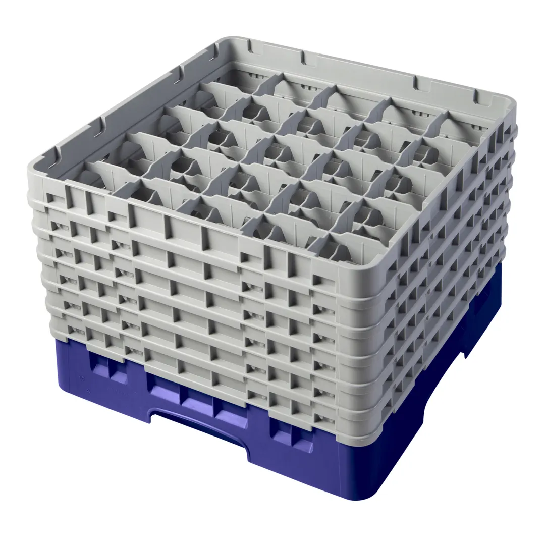 Cambro 25S1114186 Camrack Glass Rack, Navy Blue, Full Size, 19-3/4" x 19-3/4", 25 Compartments