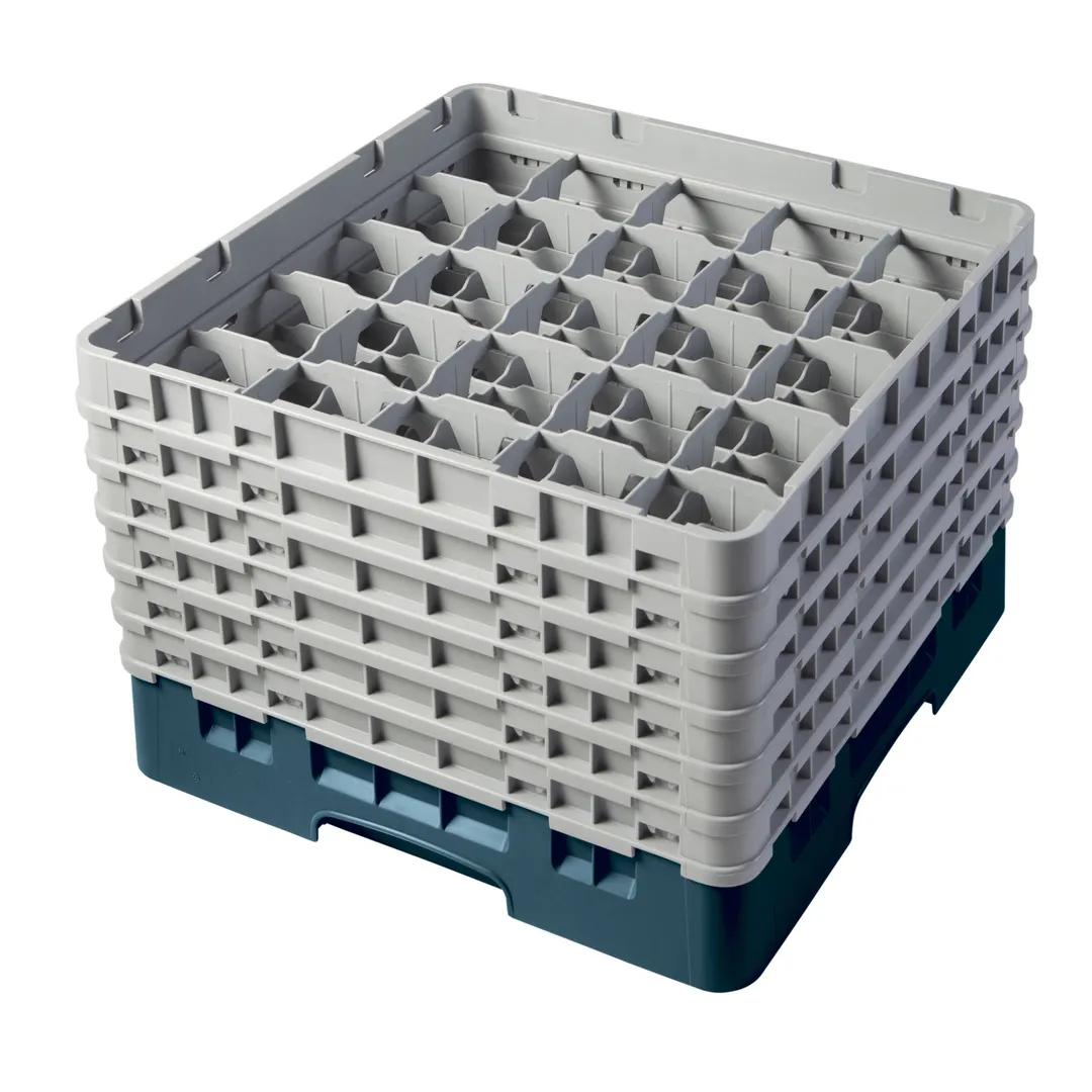 Cambro 25S1114414 Camrack Glass Rack, Teal, Full Size, 19-3/4 x 19-3/4, 25 Compartments, 11-3/4 Height