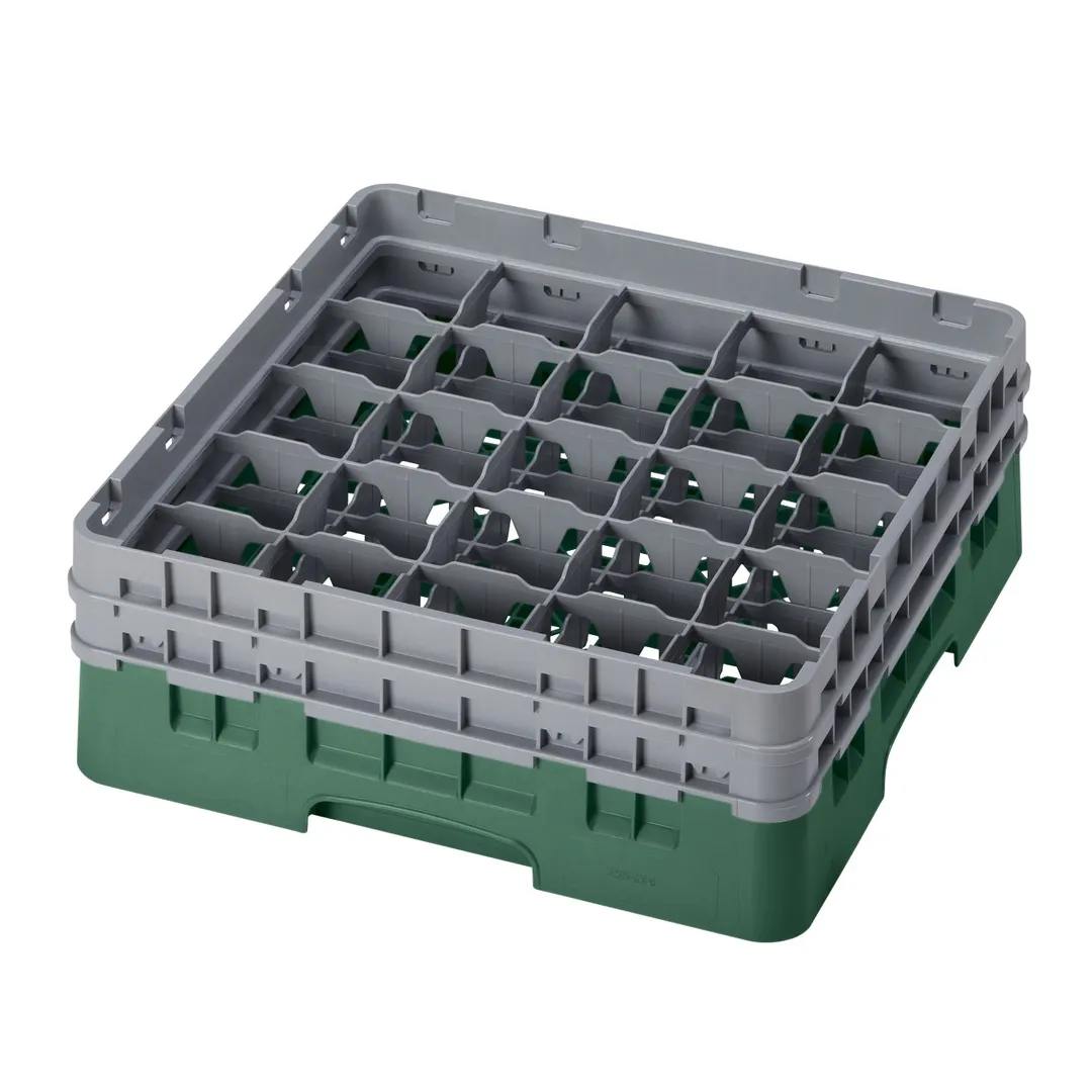 Cambro 25S434119 Camrack Glass Rack, Sherwood Green, 19-3/4" x 19-3/4", 25 Compartments, 3-7/16" Max Dia, 5-1/4" Max Height
