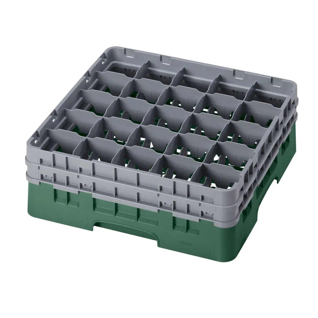 Cambro 25S534119 Camrack Glass Rack, Sherwood Green, Full Size, 19-3/4"x19-3/4"x7-1/4", 25 Compartments